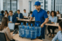 delivering a bunch of 5 gallon bottles of water to a busy office